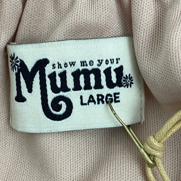 NWT Show Me Your Mumu Women’s Pink Faux Wrap Off Shoulder Rosie Dress - size L - Picture 4 of 12